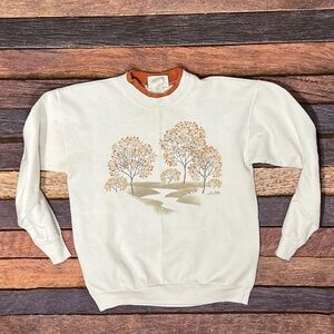 Vintage 1990s Fall Foliage Autumn 90s Crewneck Pullover Jumper Sweatshirt